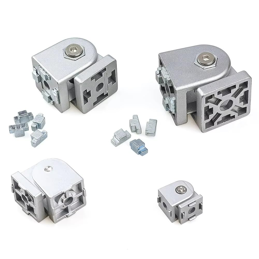 Conector De Ángulo Recto, Bisagra Flexible, Junta Pivotante, Accesorios De Aluminio For Perfiles De Aluminio 2020, 3030, 4040 Y 4545 (2/4 Piezas)(2020 (4pcs))