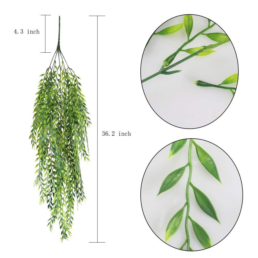 HUAESIN 2 Pcs Artificial Trailing Plants Fake Trailing Ivy Plants