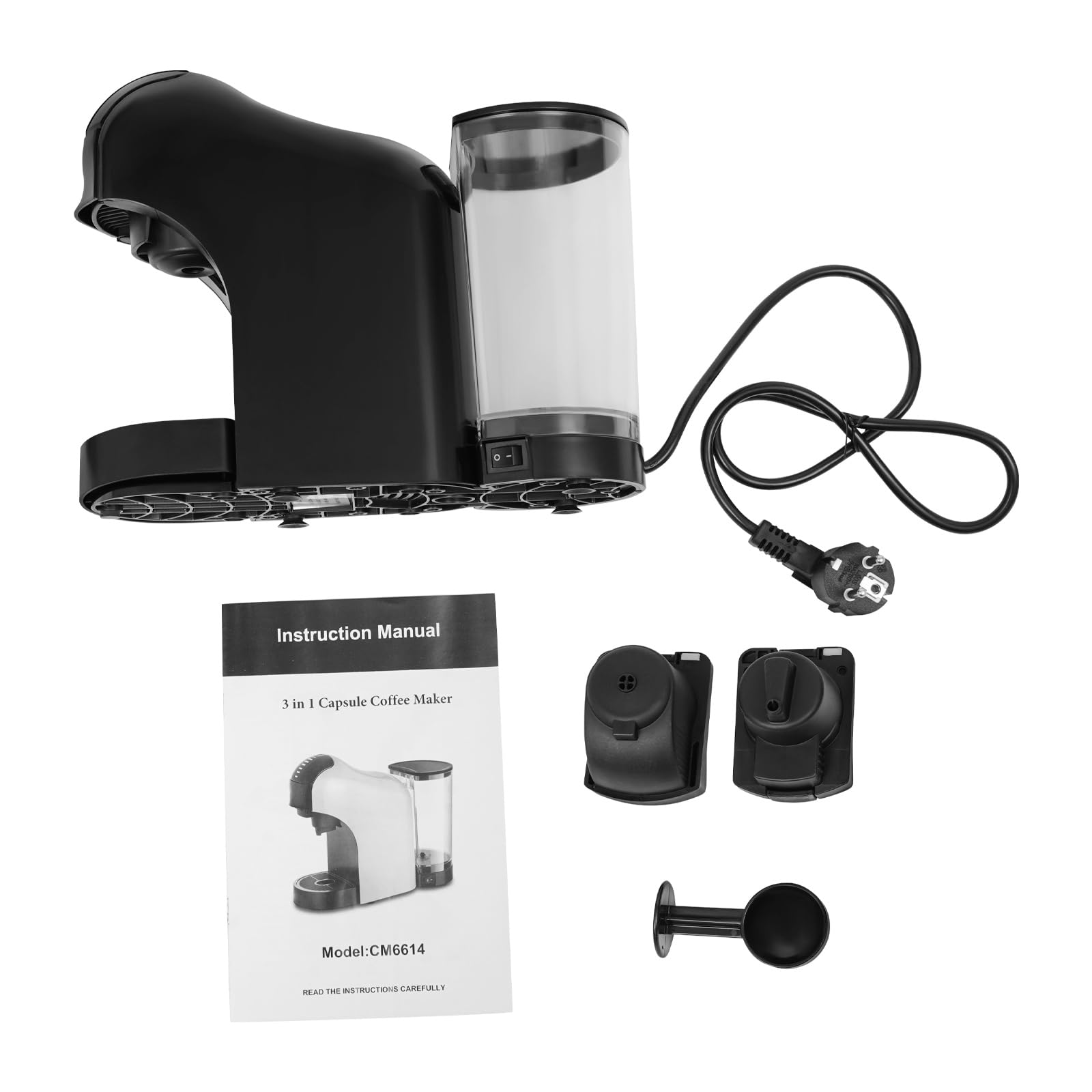 Macchina da caffè a capsule da 1400 W e 20 bar, capacità di riempimento per espresso e Lungo, veloce, potente, facile da usare e ideale per la casa o l'ufficio (nero)