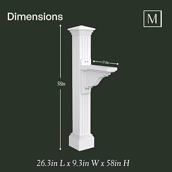Mayne Manchester Decorative Mailbox Post, White