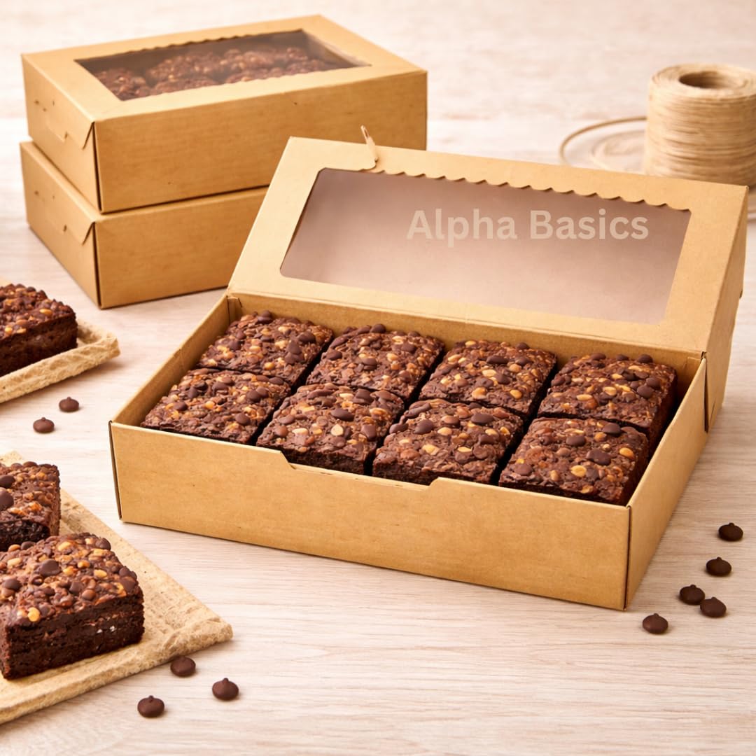 Brownie Boxes with Window - Kraft & Paper -4