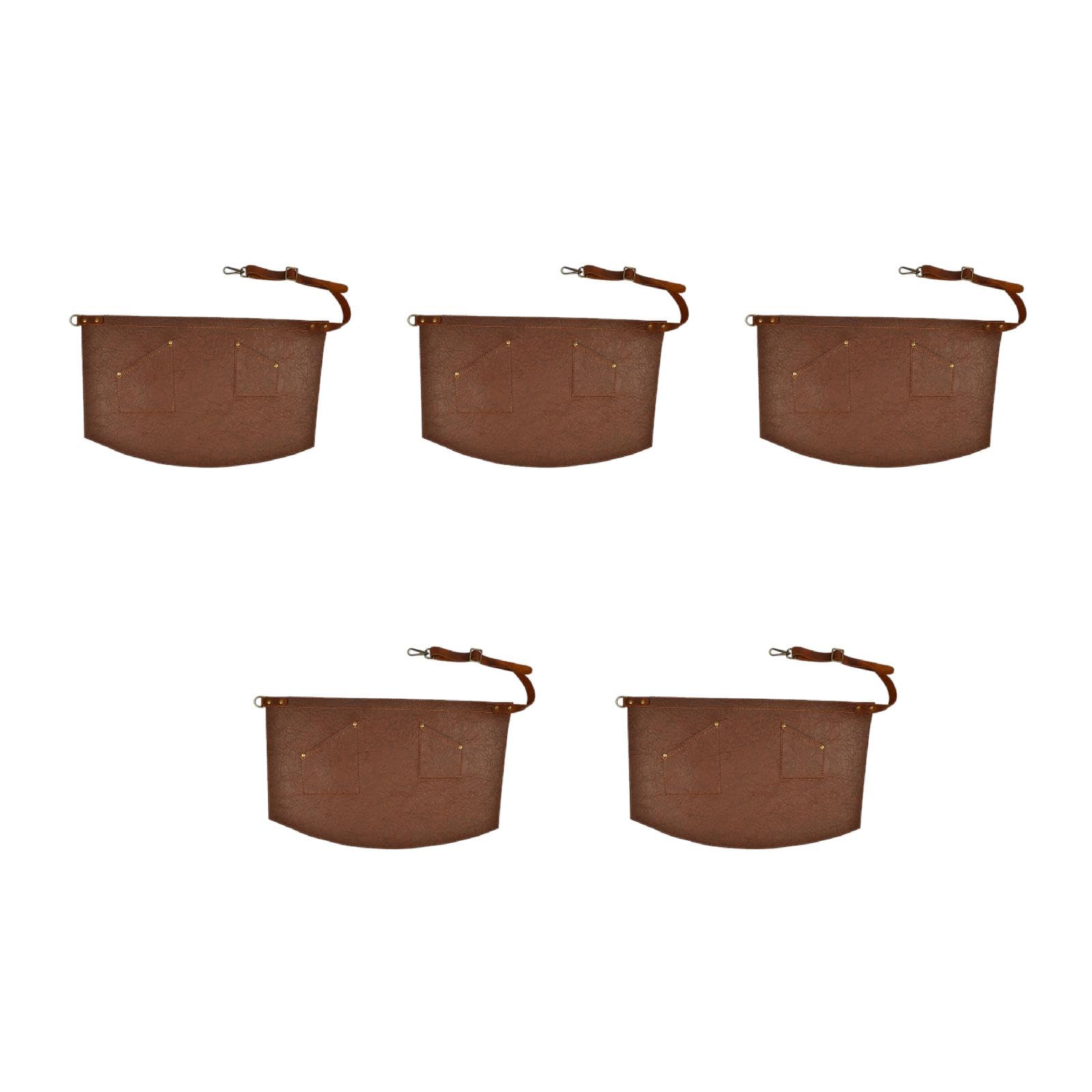 Delantal de cintura de piel sintética ajustable con bolsillos para mujeres y hombres, restaurantes, meseros, camareros, delantales, delantales, color blanco, para mujer