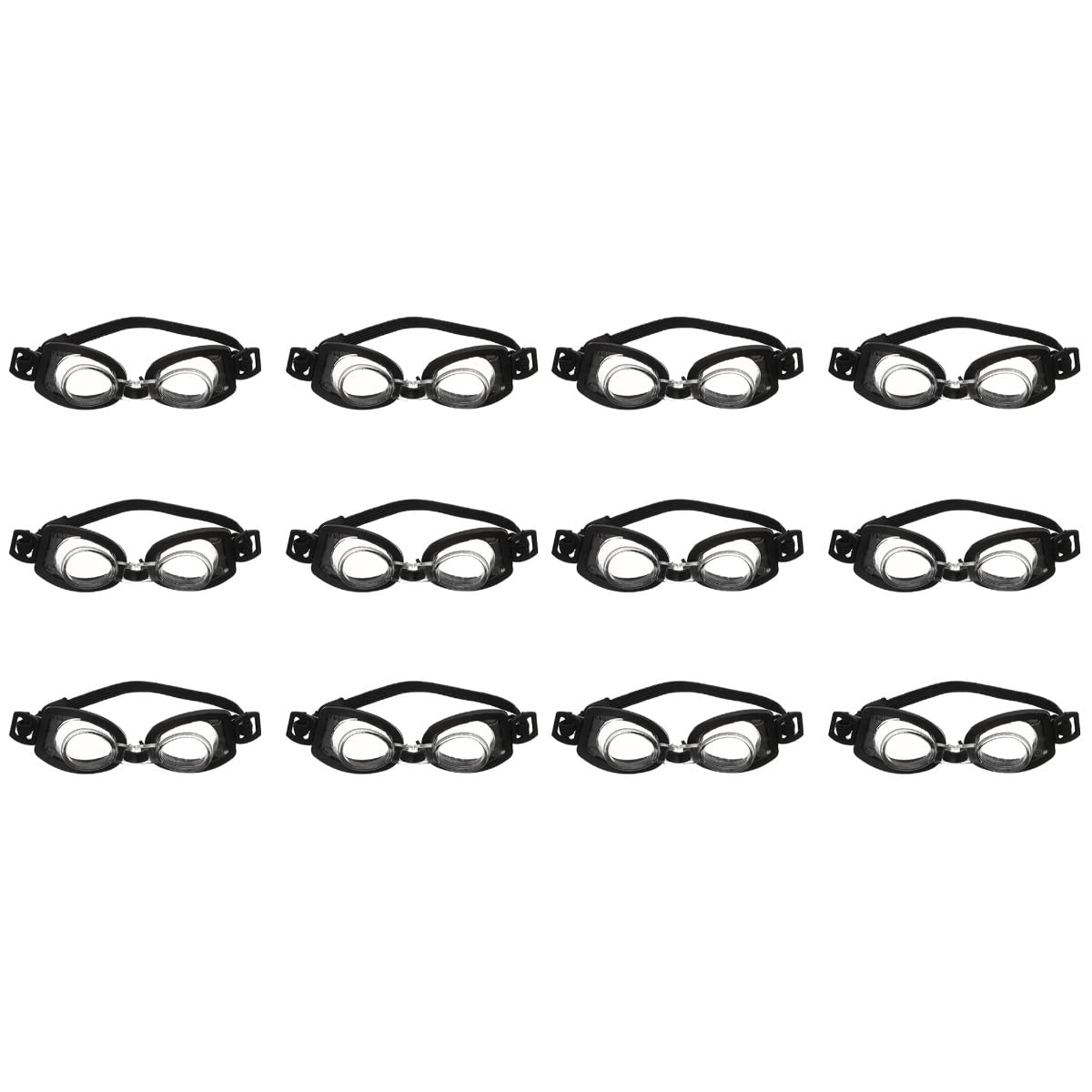 LOGOFUN 12Pcs Miniature Swimming Goggles Doll Swim Glasses Doll Summer Equipment (Black)