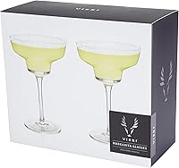 Vista 11 de Viski Raye - Vasos de margarita con tallo en ángulo, vasos de cóctel de cristal de alta calidad, accesorios de bar, regalo de cóctel perfecto, juego