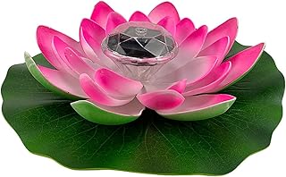 HJHIWE Large LED Solar Garden Pool Decoration Lotus Light, 11 Inch Artificial Floating Water Lily EVA Lotus Flower Pond, Floating Flowers Water Light for Pool, Pond, Garden, Tank, Wedding Event Decor