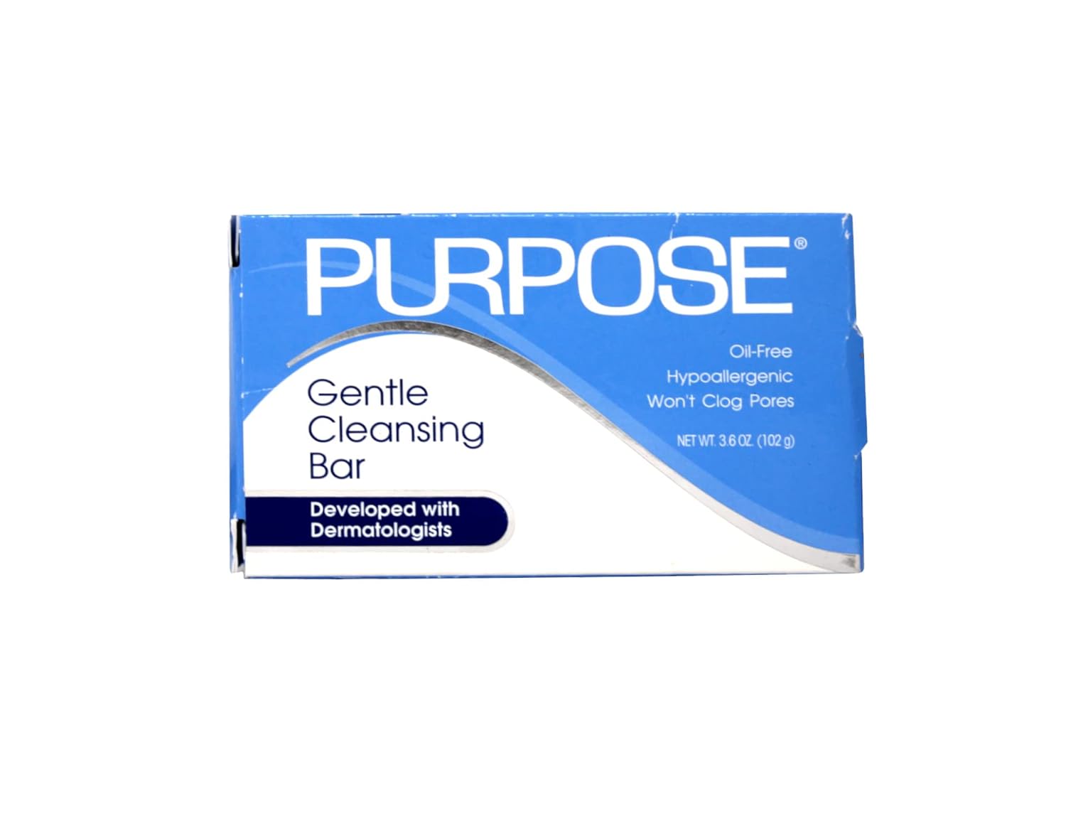 PURPOSE Gentle Cleansing Bar, Gentle As Water, All Skin Types, For Sensitive & Dry Skin, Oil-free, Hypoallergenic, Sulfate-Free, 3.6 oz Bar (Pack of 6)