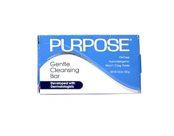 PURPOSE Gentle Cleansing Bar Gentle As Water, All Skin Types, For Sensitive & Dry Skin, Oil-free, Hypoallergenic, Sulfate-Free, 3.6 oz Bar, 4 Pack