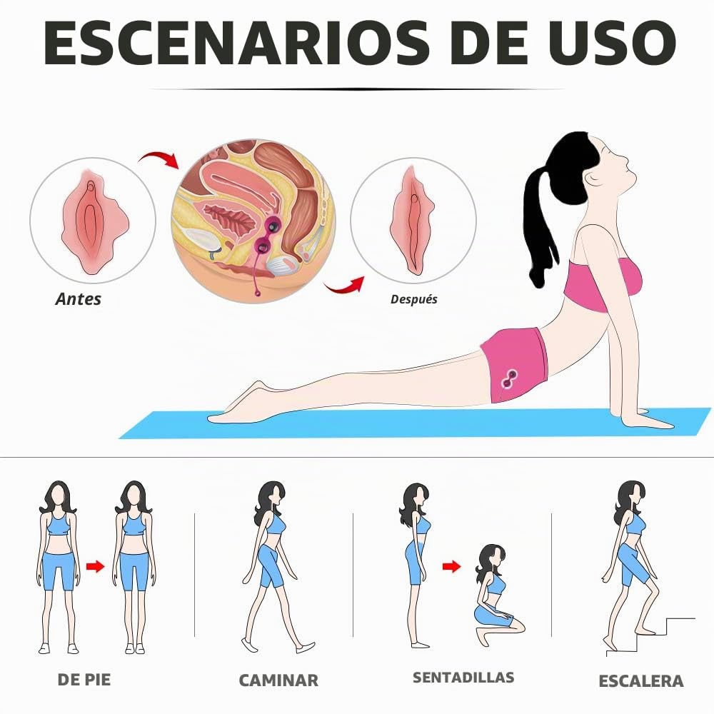 Masajeador Bolas de China con Control Remoto, Bolas de Masaje, Bola Pélvicas, Fortalece los Músculos Pélvicos y Previene la Incontinencia Urinaria,Entrenamiento Completo del Suelo Pélvico para Mujeres