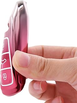 ELOHEI for Audi Key Fob Cover, Special Soft TPU Key Case Cover Protector Compatible with Audi A6L A6 A7 A8 Q7 Q8 E-Tron 2018-2022 A3 S3 S6 SQ7 RS6 S7 RS7 Smart Key(Gradient Pink)