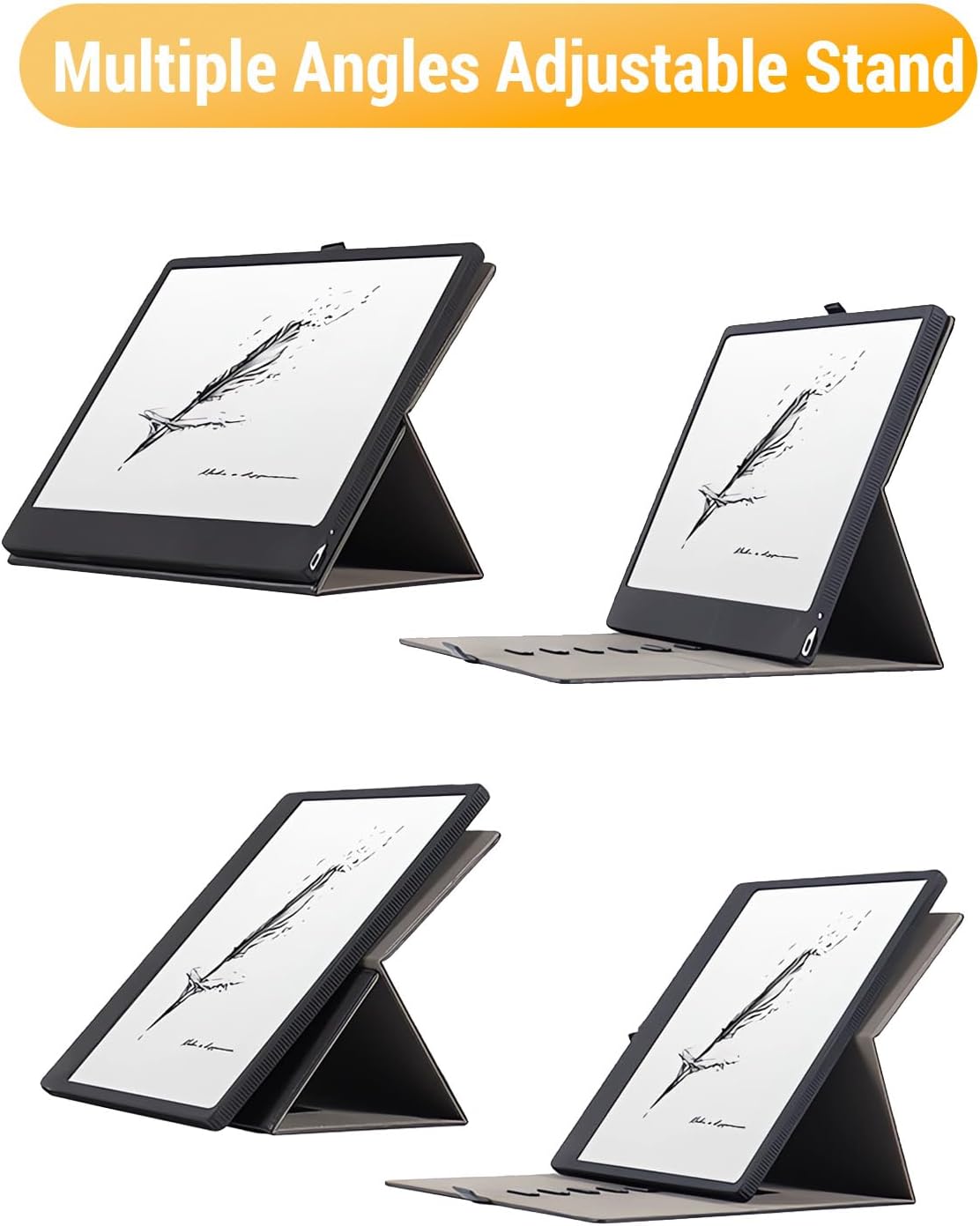 Magnetic Stand Case for Onyx Boox Note X5/X5S eReader 10.3 Inch, FJIASTB Soft Silicone + PU Leather 2 in 1 Cover with Auto Wake/Sleep (Black)