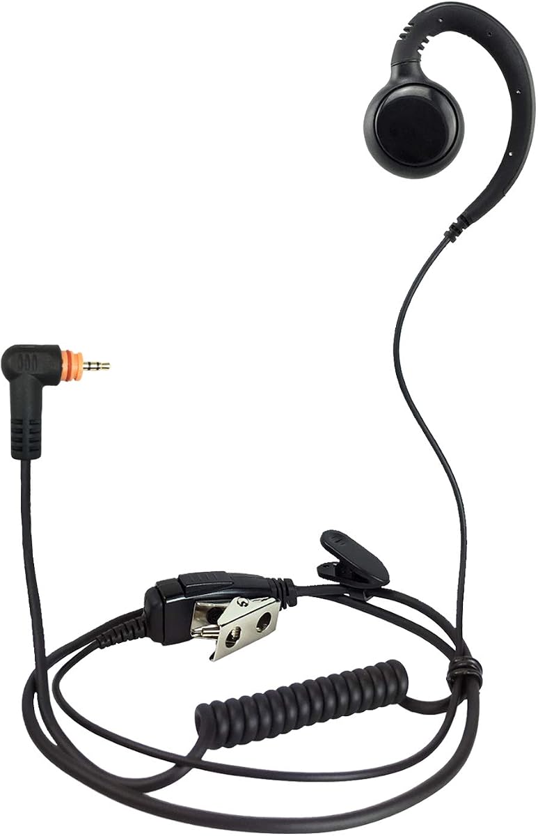 PROMAXPOWER 1-Wire C-Shape Swivel Earpiece Headset with in-Line Mic & PTT Button for Motorola Two-Way Radios SL300, SL3500e, SL4000, SL7550e, SL7580, SL8550e, SL1K, Curve