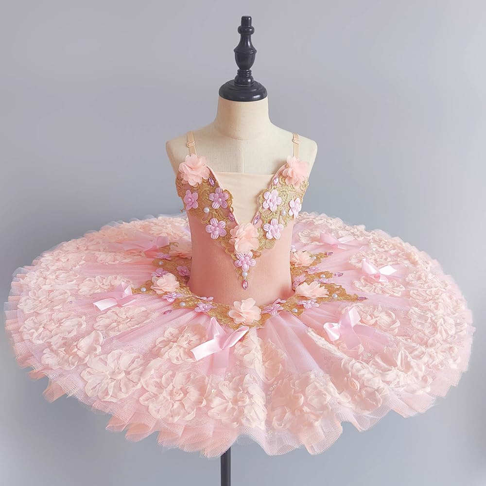tutù di Danza Classica Professionale per Bambini, Modello Lago dei cigni, Costume da Balletto per Bambine, gonne da Ballerina.