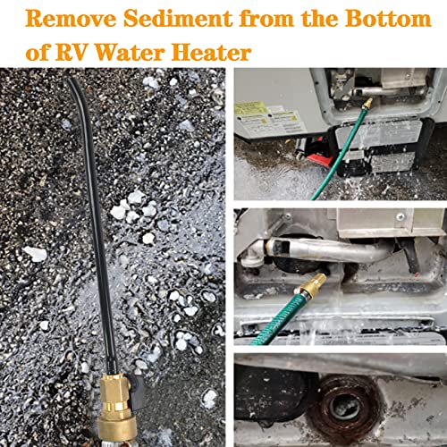 Gaeaauto Copper Rv Water Heater Tank Rinser Flusher | Remove Sediment From The Bottom Of Rv Water Heater | Copper Handle And Black Cleaning Wand With Bending Tip #TOP2