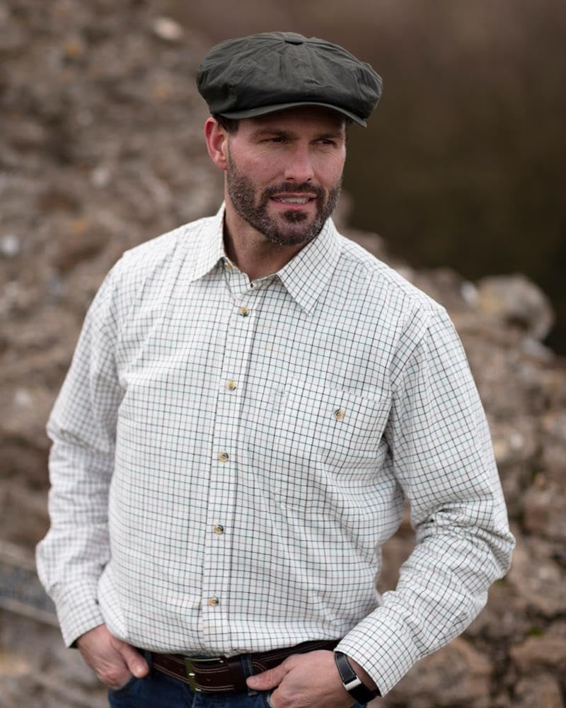 Walker and Hawkes Camicia da uomo, 100% cotone, a maniche lunghe, a quadretti, stile country