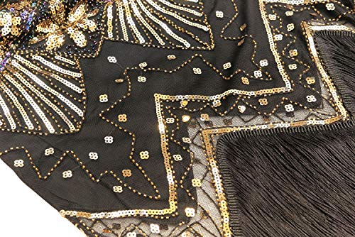 Image of Women 1920s Gatsby Vintage Sequin Flapper Fringe Party Plus Dress with 20s Accessories Set