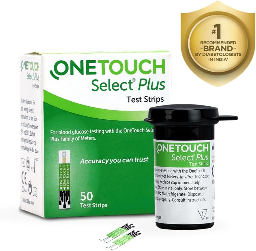 ONETOUCH Select Plus Test Strips | Pack Of 10 Strips | Blood Sugar Test Machine Testing Strips | Global Iconic Brand | For Use With Select Plus Simple Glucometer, Multicolor