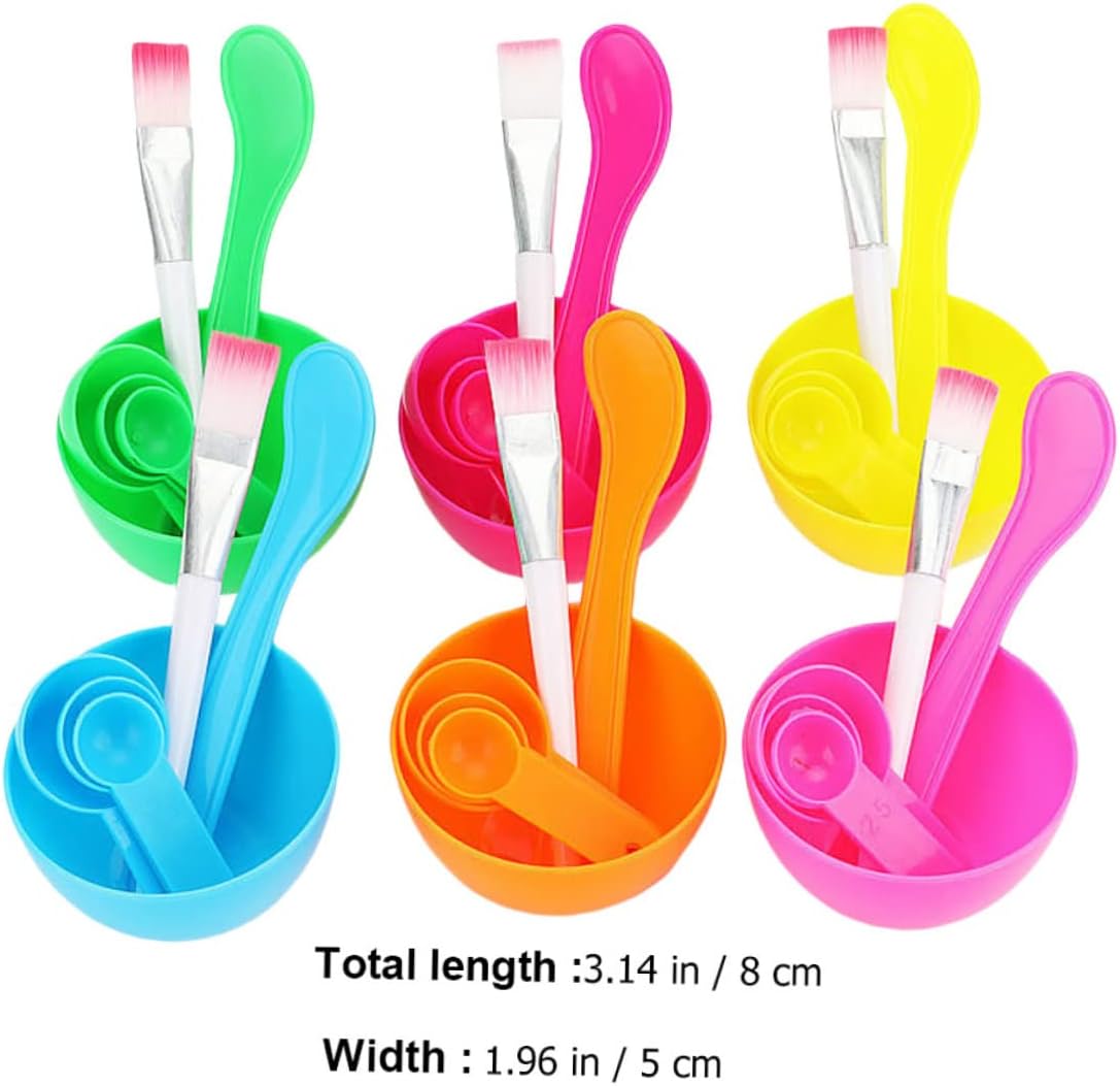 Hair Dye Mixing Bowl ，6pcs Diy Face Mask Set Measuring Spoons and Tools for Easy Application and Hairdressing Random Colors