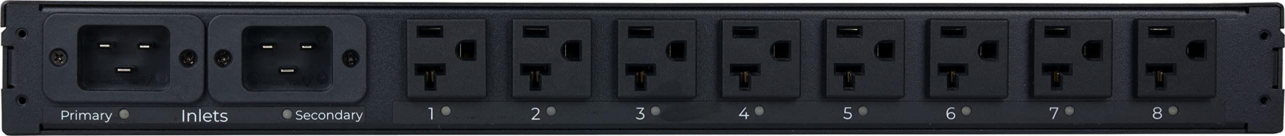 Synaccess SynLink Switched Pro+ Automatic Transfer Switch (ATS) Power Distribution Unit (PDU) 120V/20A (8) Outlets - 1U Horizontal Mount C20 Input - Remote Access with Switched Outlets (NEMA 5-20R)