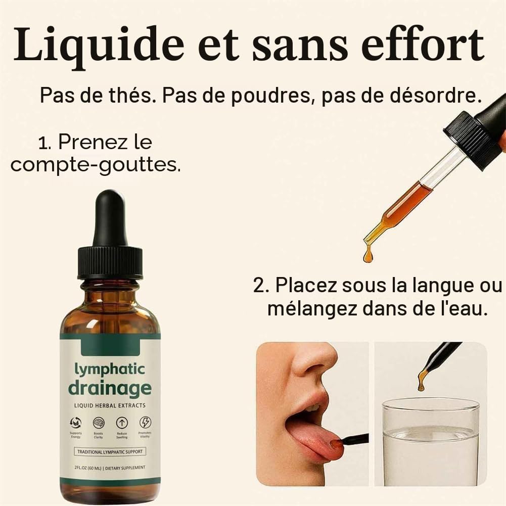 Lot de 3 gouttes de drainage lymphatique pour lymphorie, gouttes de bien-être lymphatique, soutien du système lymphatique, rapide et efficace, mélanges naturels à base de plantes, convient aux femmes