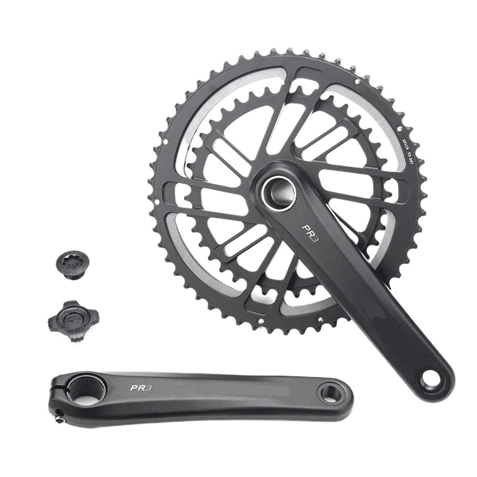 Pédalier de vélo de Route 2x10/11/12 Vitesses Double Plateau 50-34T/53-39T/36-52T/30-46T/231 (30-46T, 165 mm)
