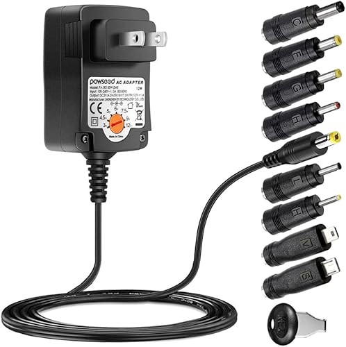 POWSEED Adaptador universal de CA de 3 V 45 V 5 V 6 V 75 V 9 V 12 V adaptador de corriente ACDC de 12 W para el hogar pedales routers altavoces POWSEED Adaptador universal de CA de 3 V 45 V 5 V 6 V 75 V 9 V 12 V adaptador de corriente ACDC de 12 W para el hogar pedales routers altavoces