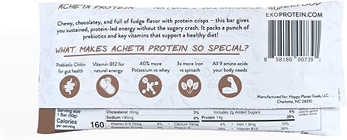 Miniatura 9 de EXO Barras de proteína prebiótica, masa de galletas, sin lácteos, sin gluten, bajas en azúcar, 0.54 onzas de proteína, sostenible, B12, intestinal