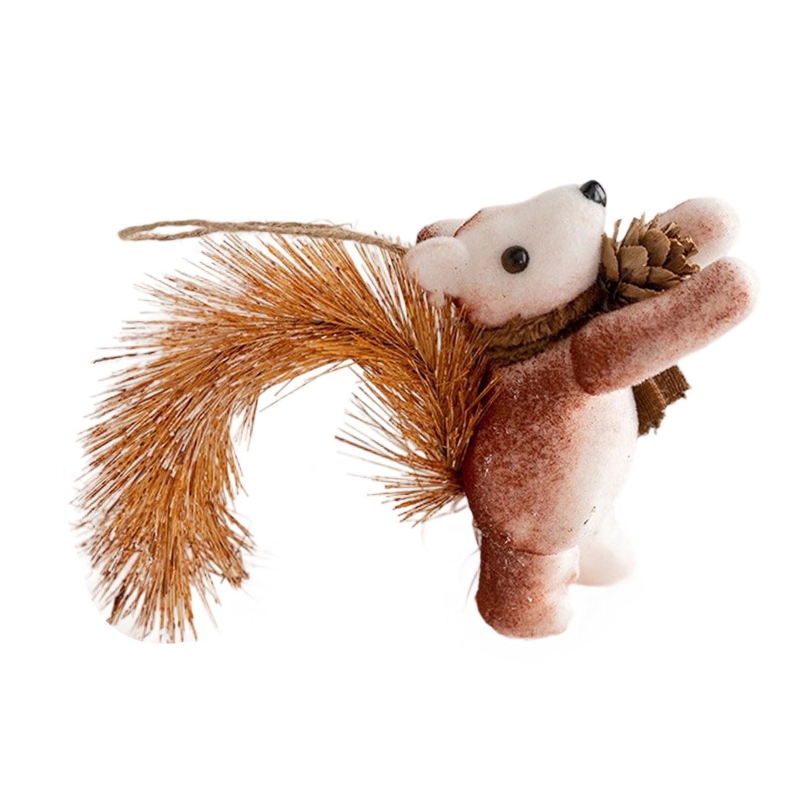 HZBB Christmas Squirrel Decorative Hanging Pendant Garden Ornament for Fireplaces Mantels Bookshelf Festival Decors Foam Hanging Decors