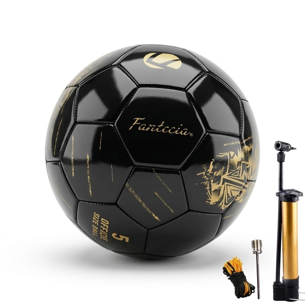 Amazon.co.jp: Fantecia サッカーボール サイズ5、PUレザー製 屋内