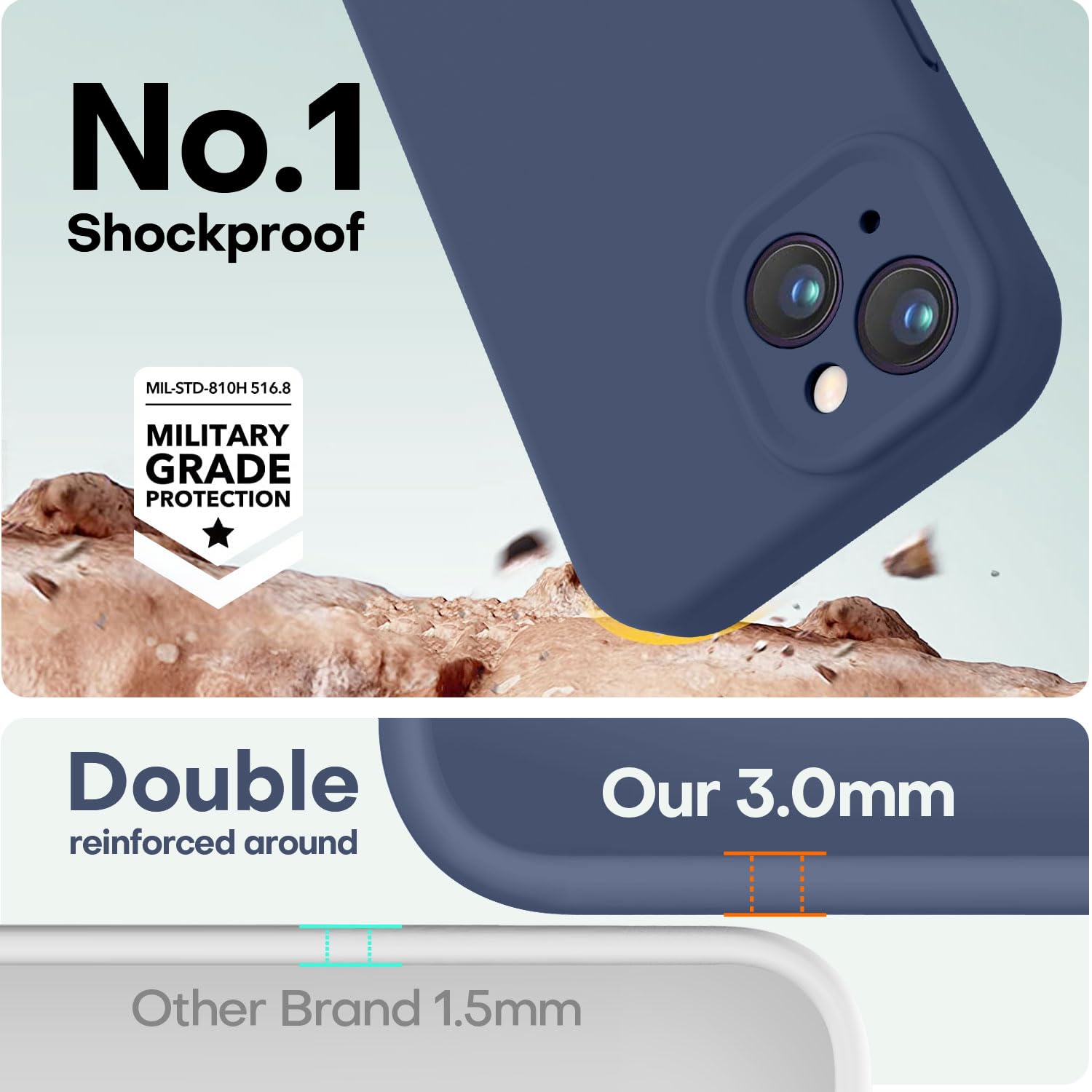 LOVE 3000 Handyhülle Für IPhone 15 Pro – Stoßfestes Silikon Mit Mikrofaser-Futter, Cremegelb