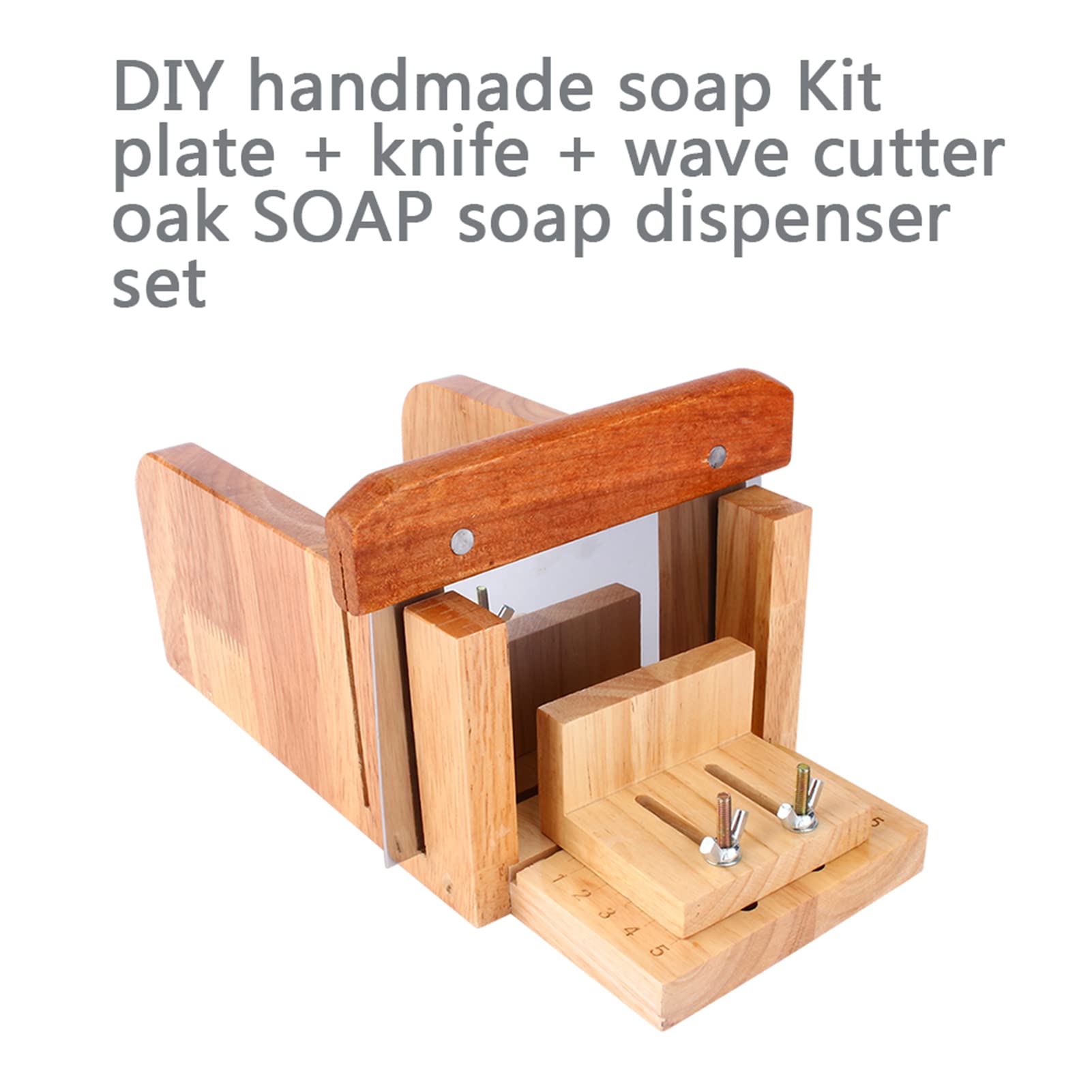 Juego de cortador de jabón de madera profesional con deflector ajustable, cuchillas de acero inoxidable, kit de fabricación de jabón hecho a mano para artesanos y artesanos