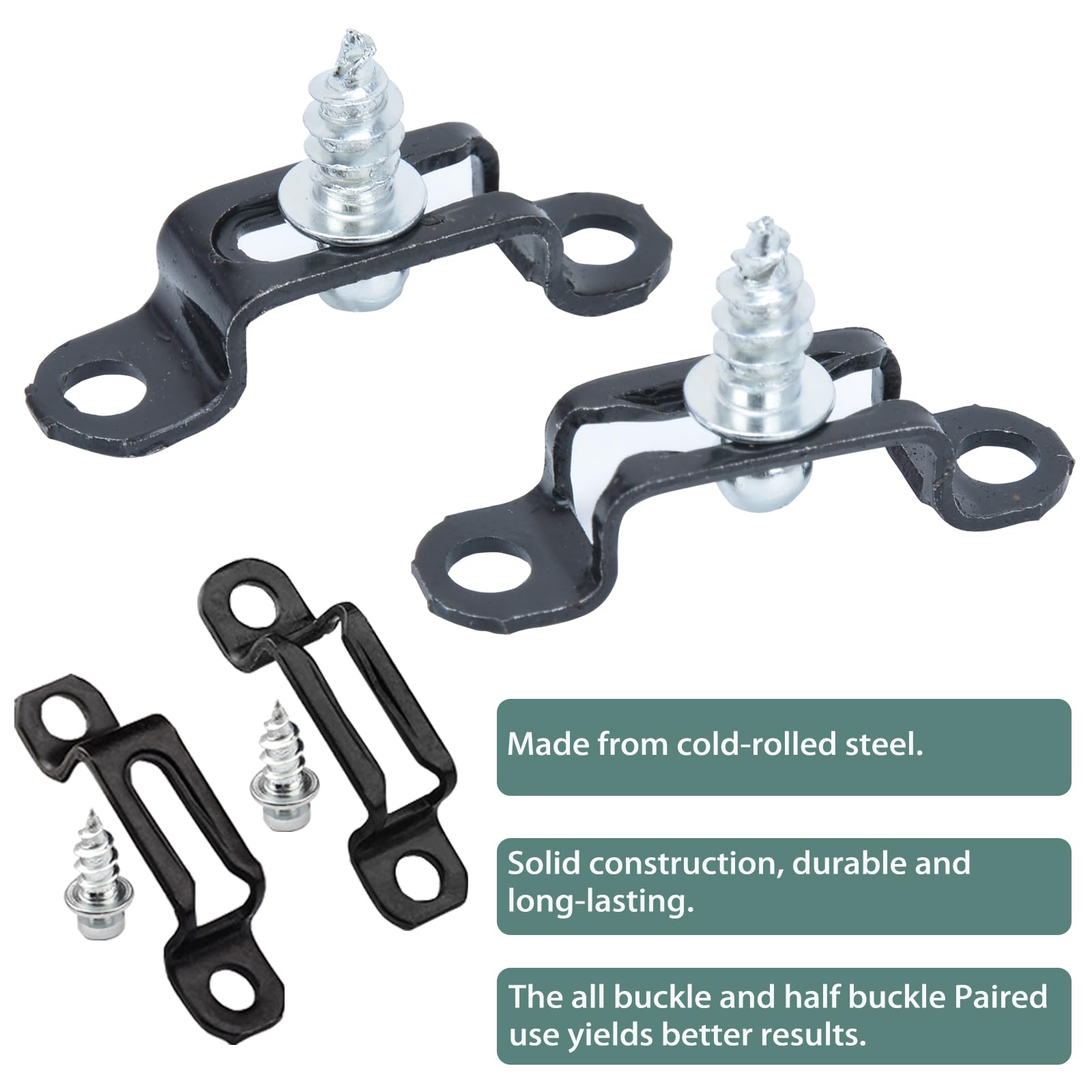 Pack of 40 Invisible Connectors 2 in 1 Hidden Invisible Connector for Cabinet Connectors Furniture Fixings with Screws 1.6 x 0.4 x 0.35 in (L x W x H) (Black) - Image 2
