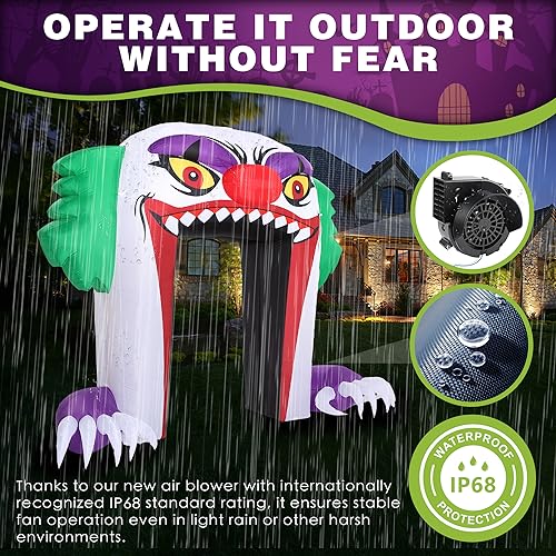 ZPISF Giant 10 FT Halloween Inflatables Clown Archway Outdoor Decorations, Scary Halloween Arch Blow Up Yard Decorations for Front Yard Lawn Garden Decor4