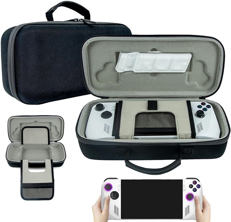 LACOXA Funda de transporte rígida de repuesto para ASUS ROG Ally de 7 pulgadas 120Hz para juegos, doble protección, funda rígida de tela Oxford EVA,