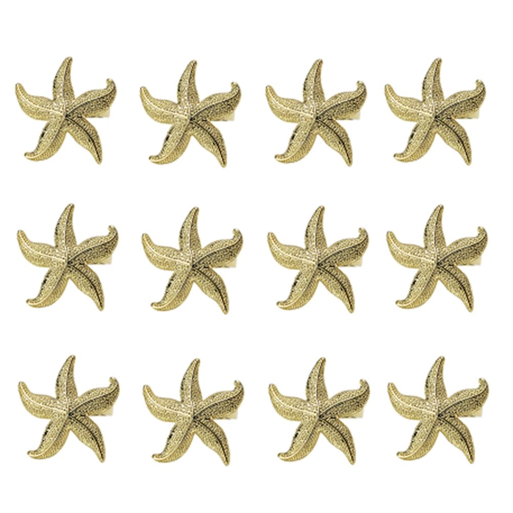 CTRLZS Starfish Napkin Rings 12 Gold Nautical Summer Wedding Party Beach Table Decor Easy To Use