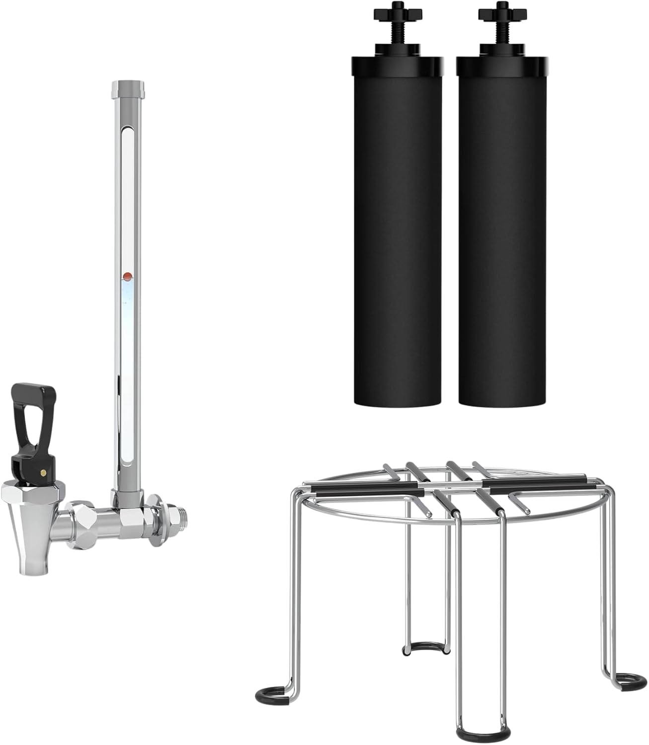 Waterdrop Upgrade NSF/ANSI 372 Certified Water Filter, Silver Ions Added, Stainless Steel Stand and Water Level Spigot