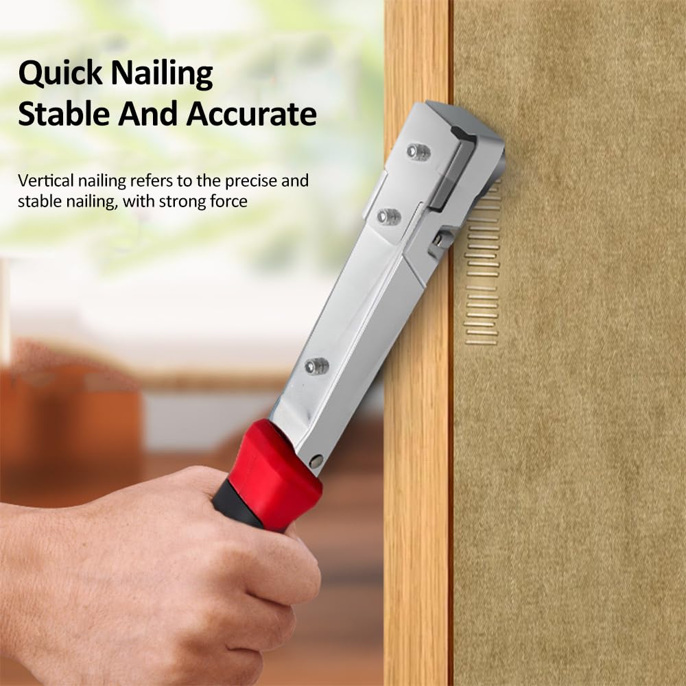 Staple Machine, Hammer Tacker with Ergonomic Handle Alloy Steel Staple Machine for Upholstering for Wood, Crafts, Carpentry, Interior Decoration