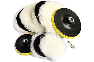 9PCS 4" 6 Inch Natural Wool Polishing Buffing Pad Kit with Accessories