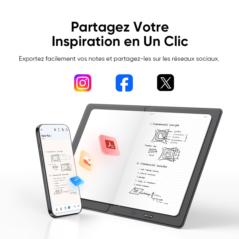 XPPen Note Plus 2026 Carnet Numérique Bluetooth 5.3, Cahier Écriture Intelligent A5, Convient pour la Prise de Notes Lors de Réunions, de Cours Magistraux et Autres Moments Importants.