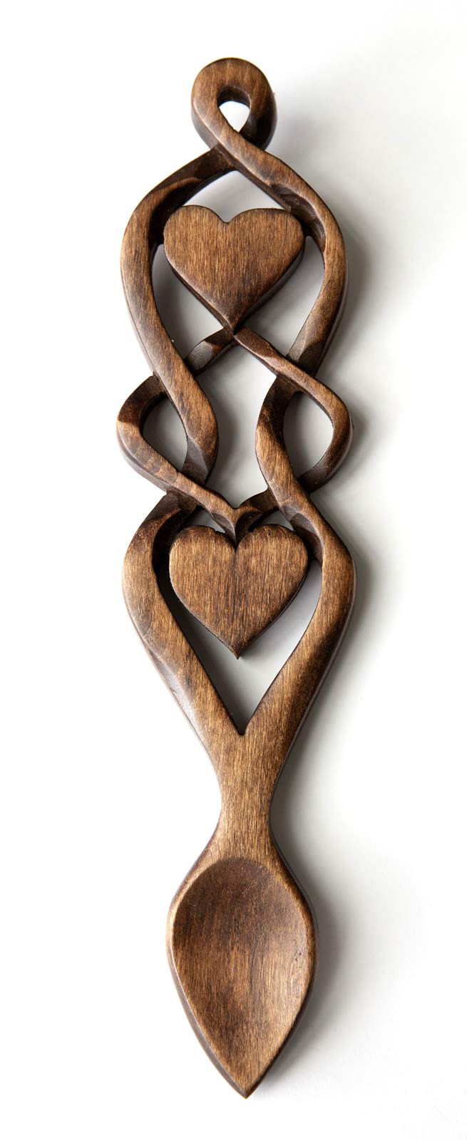 Cadwyn Welsh Love Spoons Brown Dwynwen Love Spoon - Free Engraving Of Names & Date On Welsh Love Spoons