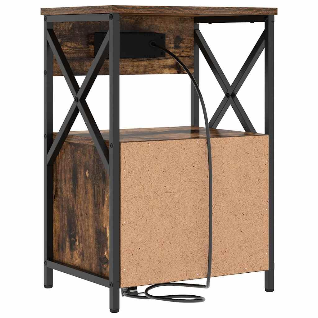 Mesa de Noche Moderna con Cajones y Estanterías, Armario de Almacenamiento Compacto con Acabado Texturizado y Marco de Acero, Fácil Ensamblaje para Dormitorio Funcional