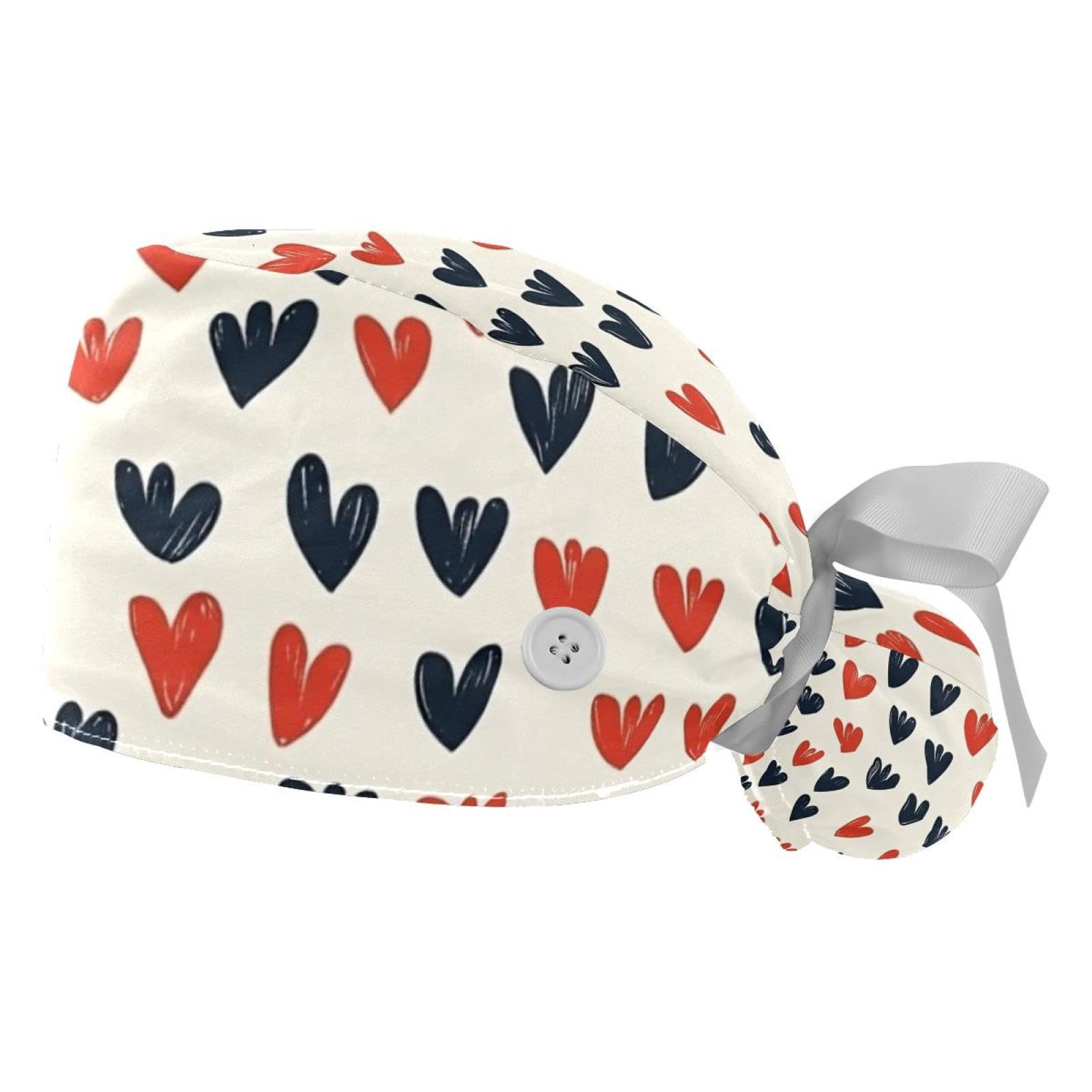 CHENZZZZ Adjustable 2 Packs Heart Shape Working Cap, Ponytail Pouch for Women