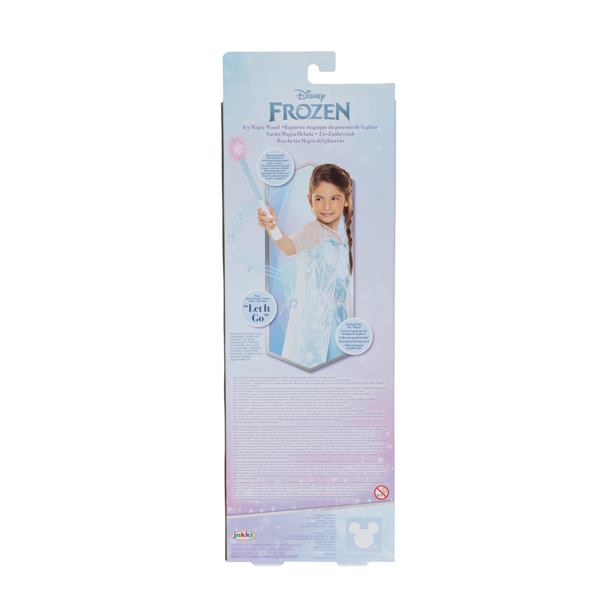 Disney Frozen Bacchetta Magica di Ghiaccio, Ufficiale Jakks Pacific, Include luci e Suoni, riproduce “Let It Go”, Design Ghiaccio Ispirato al Film, per Gioco Creativo e Travestimenti