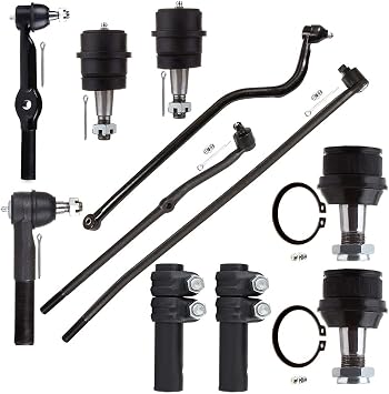 11PCS ASTOU 4WD Front Suspension Kit fit for 1994-1997 for Dodge Ram 1500 1994-1997 for Dodge Ram 2500 1994-1997 for Dodge Ram 3500 Tie Rod Ends At Pitman Arm Lower Upper Ball Joints Track Bar