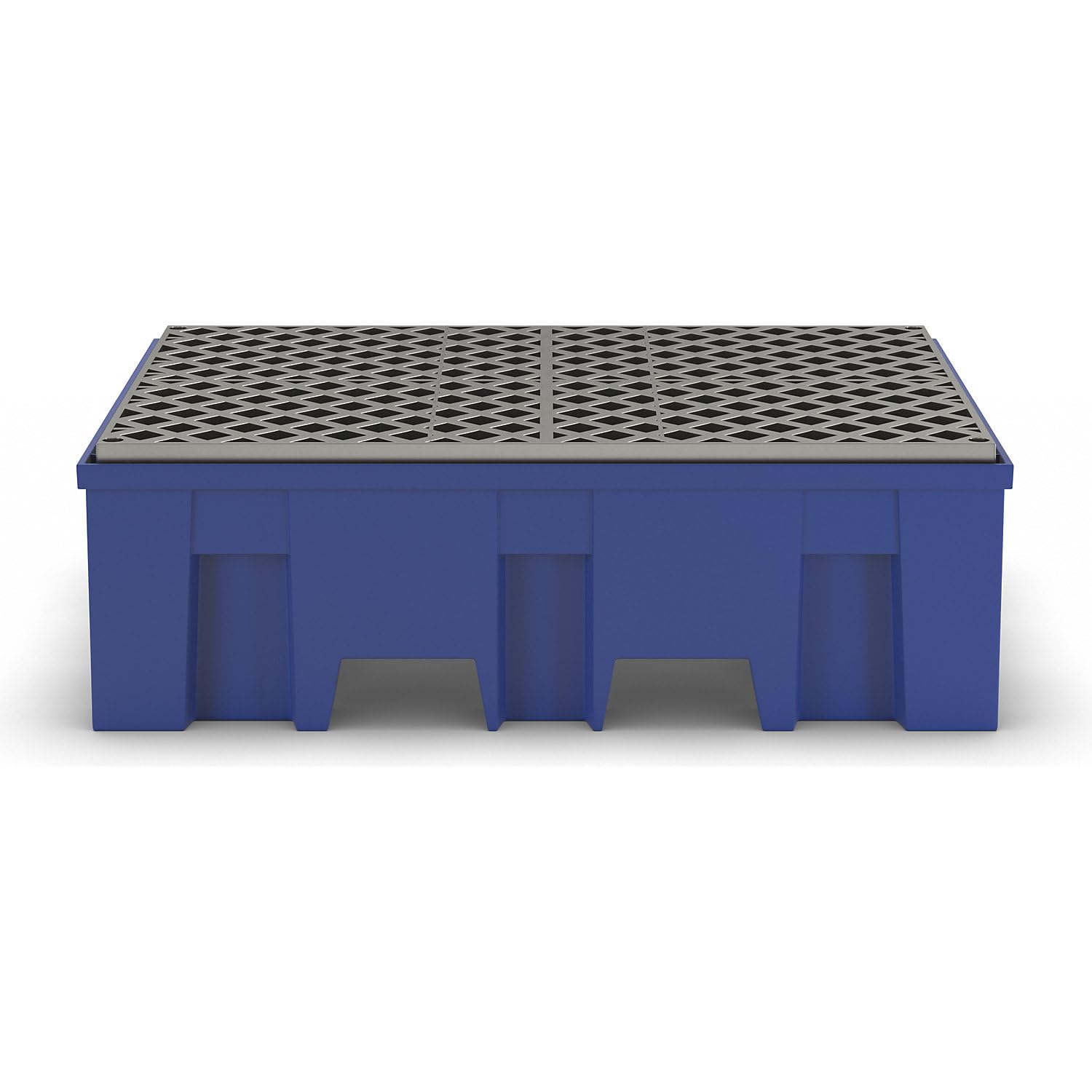 ASECOS | PE-Auffangwanne für 2 Fässer à 200 Liter | unterfahrbar | Höhe 350 mm | mit PE-Gitterrost