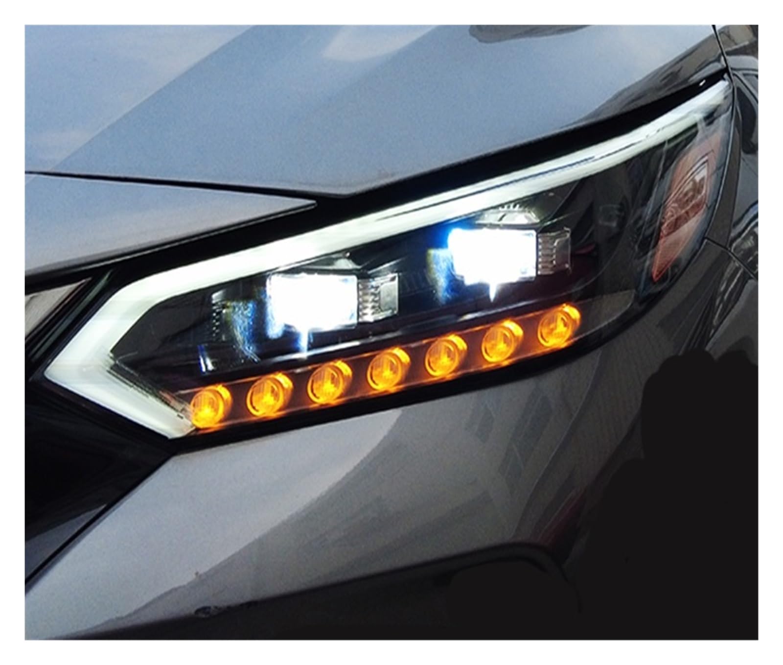 VGOCMDUB Car Headlights LED DRL Dipped Far And Near 4 Low 4 High LED Lens Head Lights Compatible With Sylphy 14th Gen 2020-2022