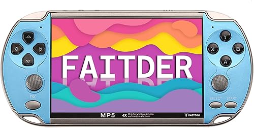 FAITDER-X7-4.3-inch 8GB Handheld Portable Video Game Console Built-in 3000+ Games, Handheld Linux Open Source-able System, Multi-Functional Music