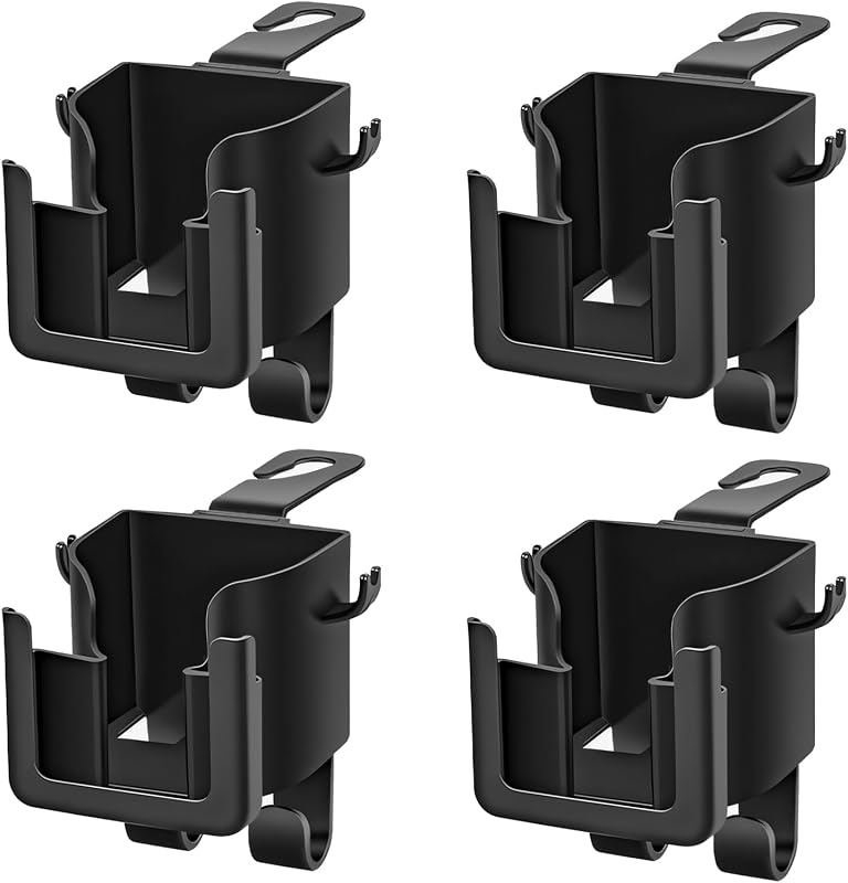 Kit com 4 Organizadores para Encosto de Banco XJVSS com Porta-copos, Suporte para Celular e Ganchos