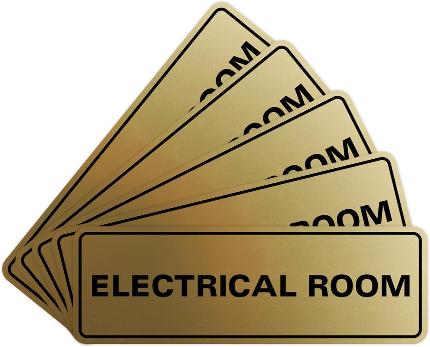 All Quality Standard Electrical Room Sign - Brushed Gold - Small (5 Pack)