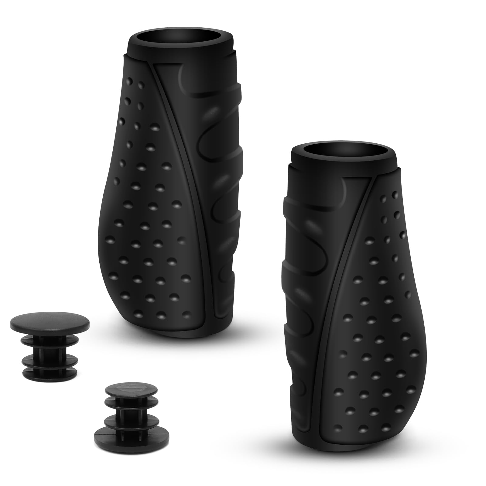 HNOOM Puños Bicicleta Montaña Puños MTB Ergonomicos Antideslizante Caucho Puños Manillar Bicicleta Aluminio Doble Bloqueo de 22mm Universal Puños para Bicicleta de Montaña, BMX, Scooter Puños