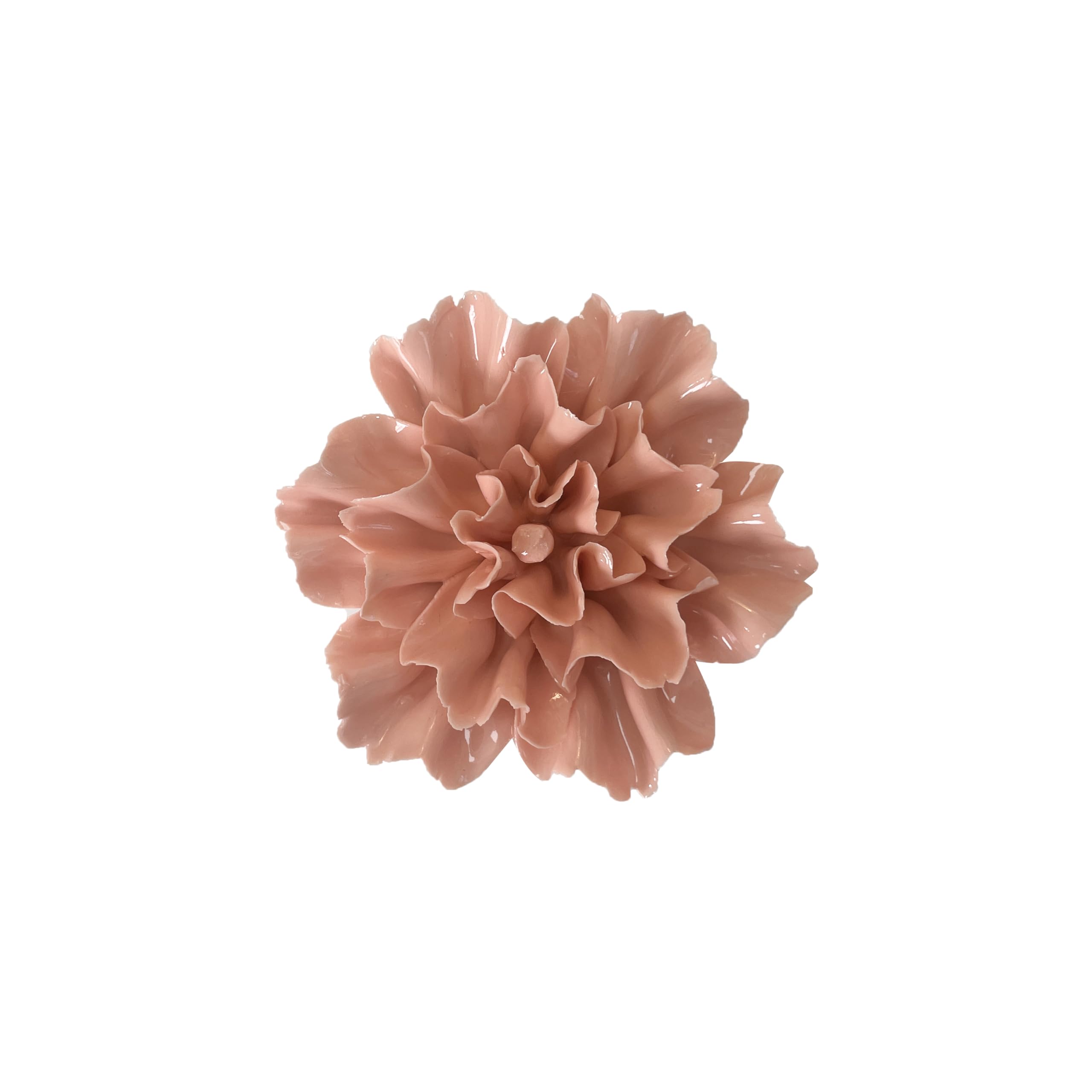 AMERRY Orange,Carnation, 3.54",Ceramic Flower Wall Art, Artificial Flower Wall Sculpture，Handcrafted 3D Hanging Porcelain Flowers,3D Wall Hanging Decor,Porcelain Flower Wall Décor for Home — image 1